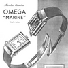 (Reserved) Rare Omega Marine Deco Rectangular Tonneau Pupitre Wristwatch in Staybrite Case Circa 1934