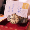 1969 Omega Constellation Auto Day Date Gold Capped with Original Box & Papers Model 168.016 on Flat Beads of Rice Bracelet
