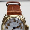 JW Benson Submarine Watch with Enamel Dial and Arabic Numerals in 18ct Gold Cushion Case Circa 1930s