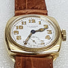 JW Benson Submarine Watch with Enamel Dial and Arabic Numerals in 18ct Gold Cushion Case Circa 1930s