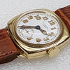 JW Benson Submarine Watch with Enamel Dial and Arabic Numerals in 18ct Gold Cushion Case Circa 1930s