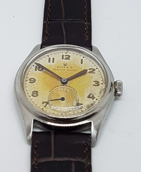 Rolex Oyster Royal in Stainless Steel with Patina and Arabic Numerals 1946