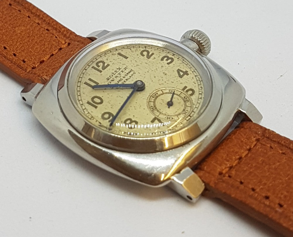 Rare Rolex Oyster Model 2081 in Stainless Steel Cushion Circa