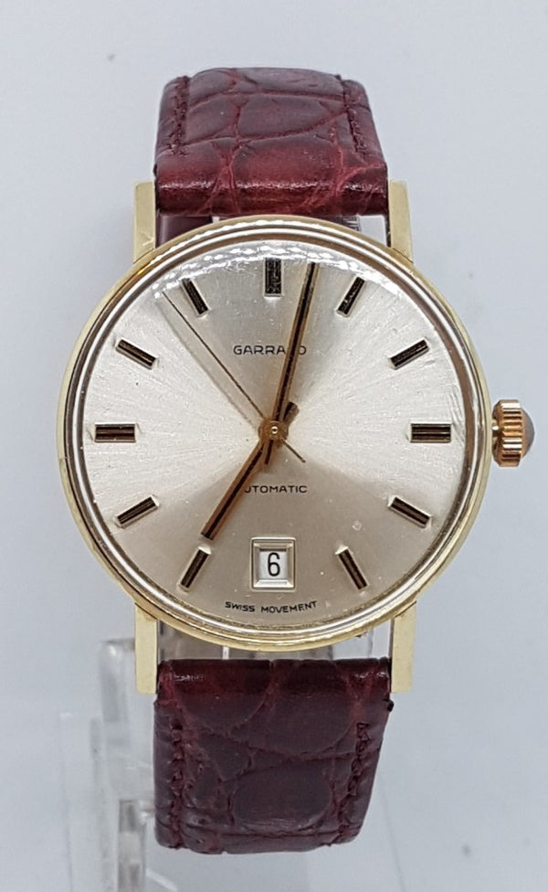 1978 Garrard Automatic Date Wristwatch in 9ct Gold with Original Box