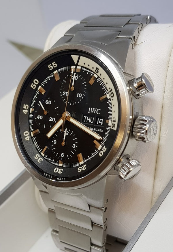 IWC Aquatimer Chronograph Model IW3719-28 in Stainless Steel on Braclet with Box and Papers Circa 1994