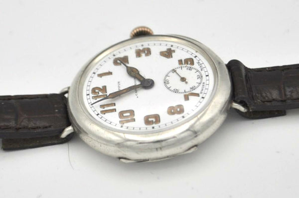 1917 Longines Mappin Campaign Trench Watch in Silver with Enamel Dial
