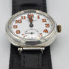 1928 JW Benson London Trench Style Screw Back and Front Silver Dennison Case with Cyma Tavannes Movement