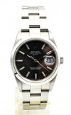 Rolex Oyster Perpetual Date with Charcoal Grey Dial in Stainless Steel Model 15200 with Box and Papers Dated 1990