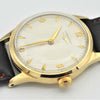 Longines 9ct Gold Dress Watch Model 13322 with Rare Hourglass Dial and Original Box Circa 1957