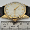 Longines 9ct Gold Dress Watch Model 13322 with Rare Hourglass Dial and Original Box Circa 1957