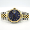 1979 Stunning Rolex Gold & Steel Oyster Perpetual Datejust with Fluted Gold Bezel Blue Dial  Model 16013 + Box, Book & Swing Tags