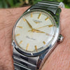 1957 Longines Silver Arrow Manual Wind in Stainless Steel on Rare Longines Fixoflex Bracelet Model 9100 & Archive Extract