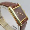 Ladies Cartier Tank Mechanical with Burgundy Dial in 925 Silver Gilt 1970s