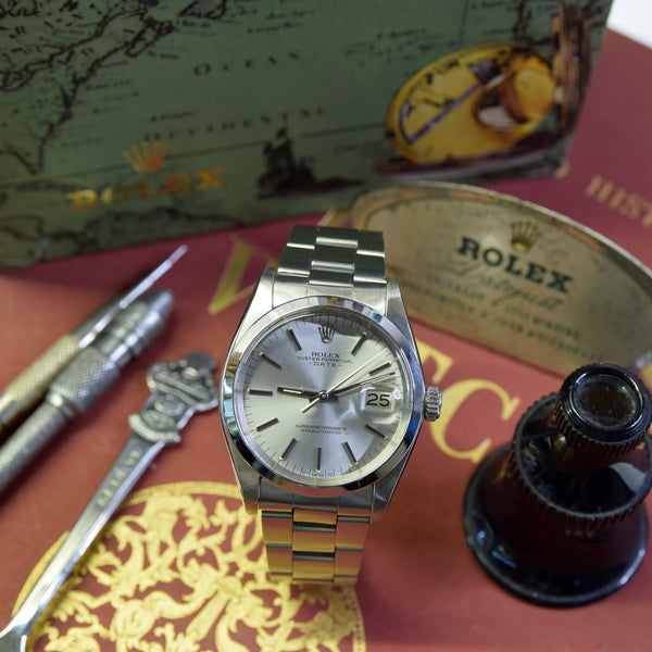1977-78 Rolex Oyster Perpetual Date Model 1500 with Satin Silver 