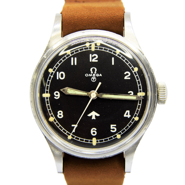 1953 Rare and Original Omega 6B/542 British Military Issue RAF Fat Arrow Wristwatch