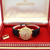 1950 Movado Bumper Automatic 'Calatrava' in Solid 18ct Gold with Box and 18ct Gold Buckle