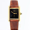 1970s Cartier Ladies Tank Mechanical Manual Wind with Black Onyx-Type Dial