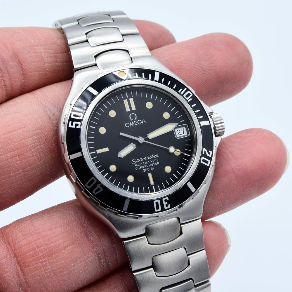 1991 Omega Seamaster Professional Automatic Chronometer 200m Date "Pre Bond" Dive Watch Model 368.1062 in Stainless Steel on Integrated Bracelet