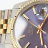 1979 Stunning Rolex Gold & Steel Oyster Perpetual Datejust with Fluted Gold Bezel Blue Dial  Model 16013 + Box, Book & Swing Tags