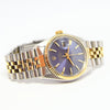 1979 Stunning Rolex Gold & Steel Oyster Perpetual Datejust with Fluted Gold Bezel Blue Dial  Model 16013 + Box, Book & Swing Tags