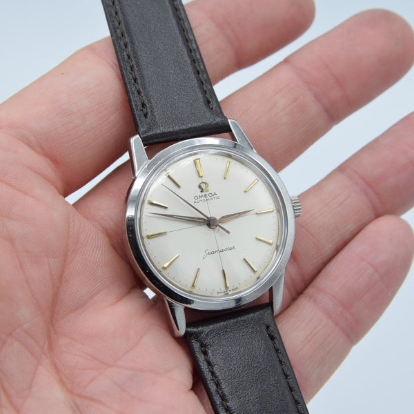 1962 Omega Seamaster Classic Automatic Wristwatch Model 14704 with Cross Hair Dial