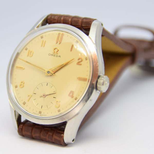 1952 Omega 36mm Model 2639 in a Substantial Stainless Steel Screw-Back Case All Original and Unpolished