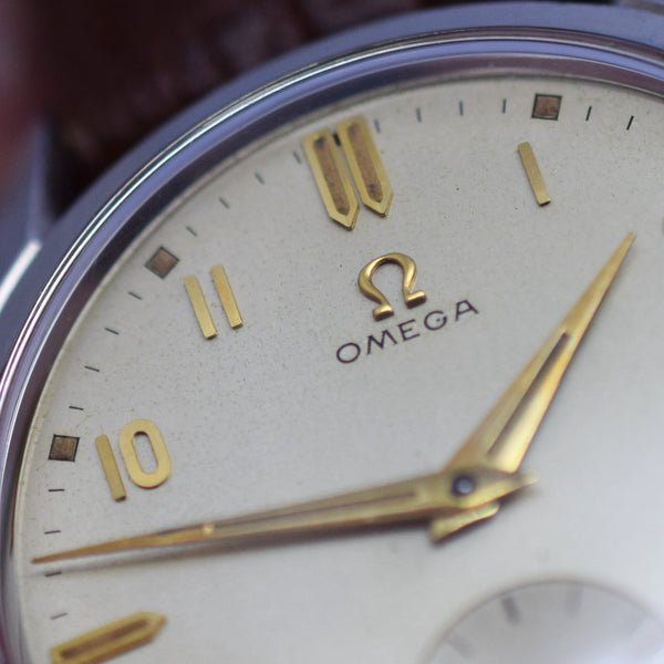 1952 Omega 36mm Model 2639 in a Substantial Stainless Steel Screw-Back Case All Original and Unpolished