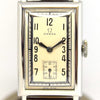 1930s Omega with a Stunning Two Tone Dial Cal T17 in Rectangular Deco-Style Wristwatch in Staybrite Steel Case