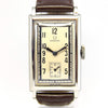 1930s Omega with a Stunning Two Tone Dial Cal T17 in Rectangular Deco-Style Wristwatch in Staybrite Steel Case