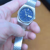 1975 Seiko Grand Quartz Day / Date electric blue parallel dial model rare 4843-7000