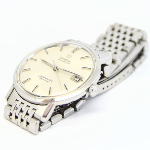 1960s Omega Automatic Seamaster De Ville Model 166.020 on Stainless Steel Flat BOR Bracelet