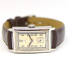 1930s Omega with a Stunning Two Tone Dial Cal T17 in Rectangular Deco-Style Wristwatch in Staybrite Steel Case