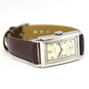 1930s Omega with a Stunning Two Tone Dial Cal T17 in Rectangular Deco-Style Wristwatch in Staybrite Steel Case