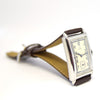 1930s Omega with a Stunning Two Tone Dial Cal T17 in Rectangular Deco-Style Wristwatch in Staybrite Steel Case