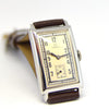 1930s Omega with a Stunning Two Tone Dial Cal T17 in Rectangular Deco-Style Wristwatch in Staybrite Steel Case