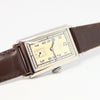 1930s Omega with a Stunning Two Tone Dial Cal T17 in Rectangular Deco-Style Wristwatch in Staybrite Steel Case