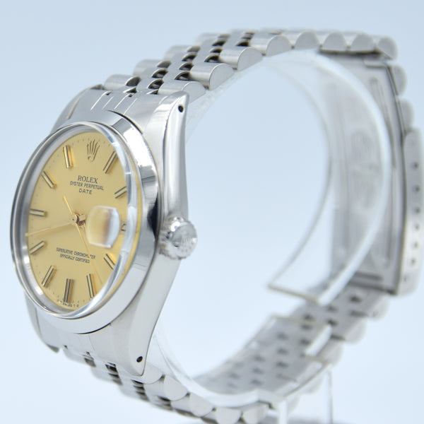 1974 Rolex Oyster Perpetual Date Model 1500 with Champagne 