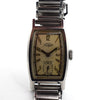 1930s Rotary Deluxe Deco Tonneau Wristwatch Early Waterproof Patent with Arabic Numerals and Bakelite Box