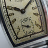 1930s Rotary Deluxe Deco Tonneau Wristwatch Early Waterproof Patent with Arabic Numerals and Bakelite Box