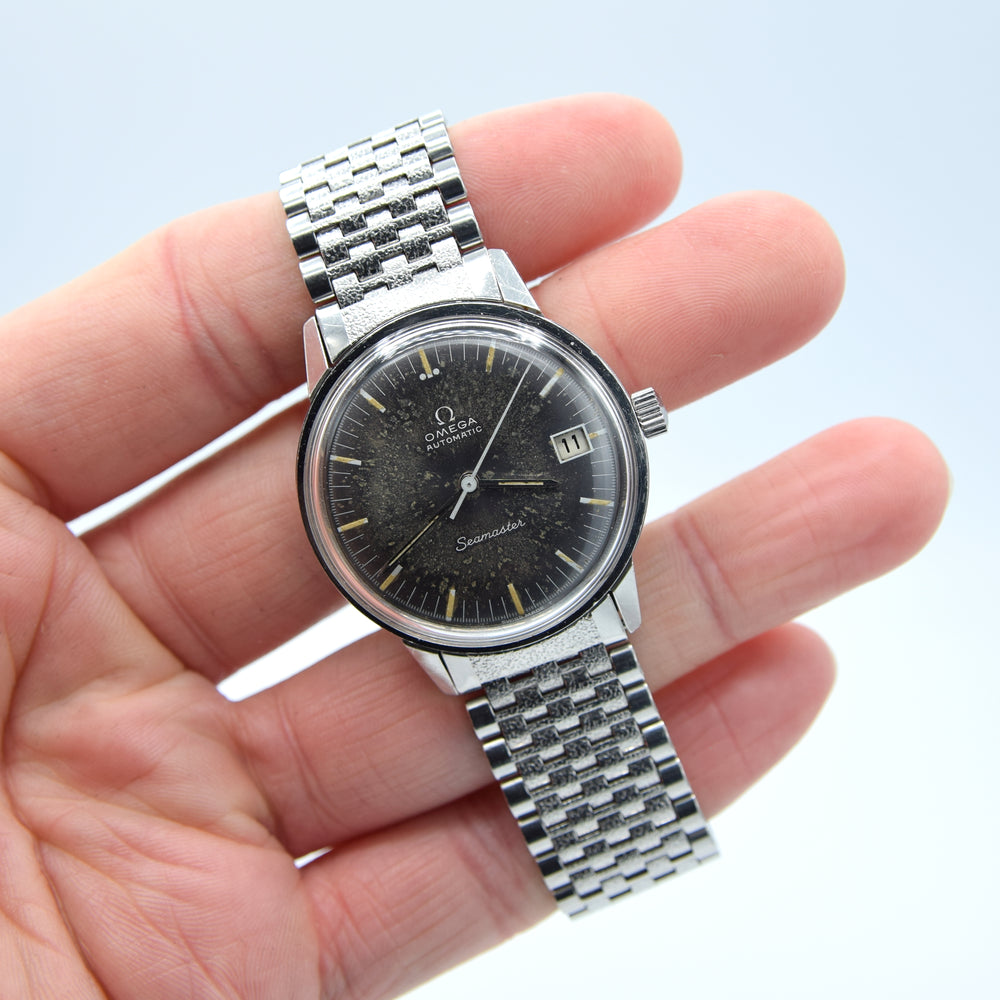 1966 Rare Omega Seamaster Automatic Date Model 166.002 with Speedmaster Companion Tropicalised Blue Dial in Stainless Steel Case