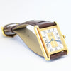 1990s Cartier Quartz Tank with Tri-Colour Dial in 925 Silver Gilt with Box and Papers