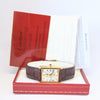 1990s Cartier Quartz Tank with Tri-Colour Dial in 925 Silver Gilt with Box and Papers