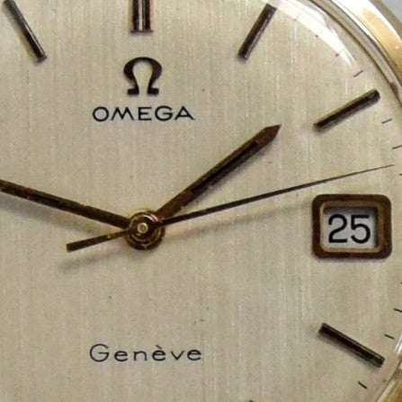 1970/1 Omega Geneve 9ct Gold All Original Wristwatch Model 13125016 with Satin Champagne Dial