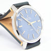 1960s Zenith Automatic Date 28800 Model 1209 with Original Metallic Stunning Blue Dial 36mm