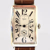 1915 Wyler Over-Sized Art Deco Wristwatch with Solid Silver Dial and exploding Arabic Numerals in Sterling Silver