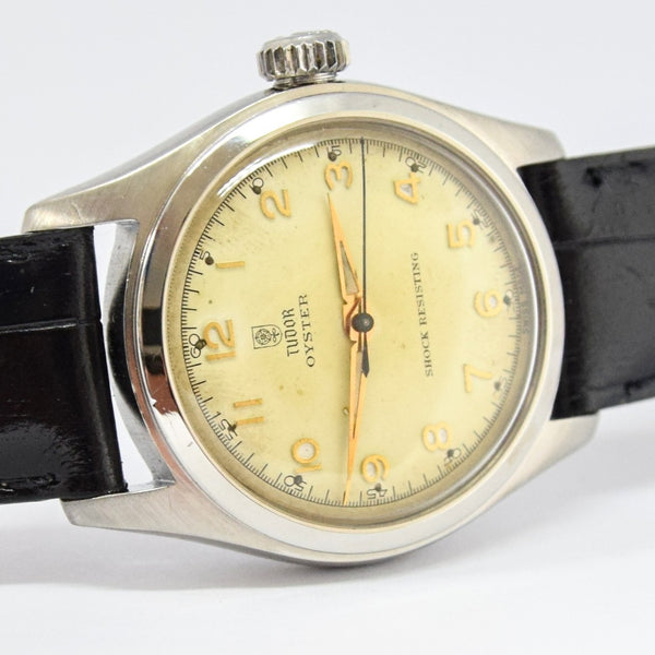 1950s Tudor Oyster Shock-Resisting Stainless Steel Wristwatch Model 7803 32mm