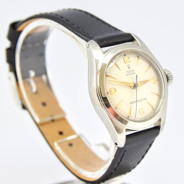 1950s Tudor Oyster Shock-Resisting Stainless Steel Wristwatch Model 7802 30mm