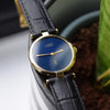 Cartier Ronde Vermeil with Lapis-Type Dial and Vendôme Lugs in Sterling Silver 925 Gilt Circa 1990s