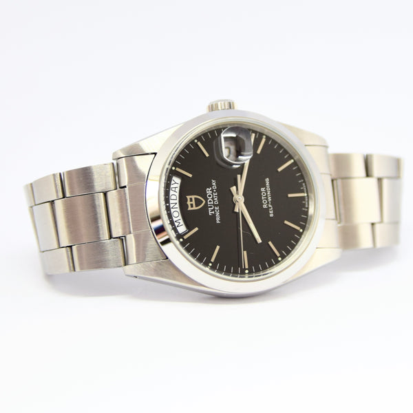 1997 Tudor Prince Date Day Automatic Rotor Self-Winding Stainless Steel Wristwatch Model 76200