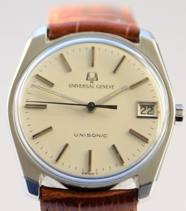 1960s Universal Geneve unisonic Tuning fork wristwatch in stainless steel model  852100/02